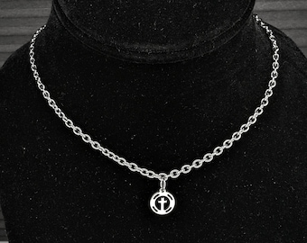 Cross Charm Choker Necklace 100% 304 Stainless Steel You Pick Size - Handmade, Hypoallergenic.  dainty cable chain 14" 16" 18" 20"