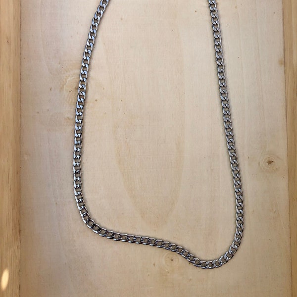 Slip Over the Head, no clasp 304 stainless steel chain necklace. 24” 26” 28” 30” inches, you pick size high quality, non tarnish mens womens