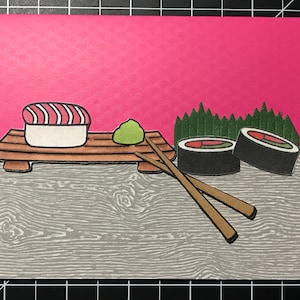 Sushi Greeting Card - Salmon version