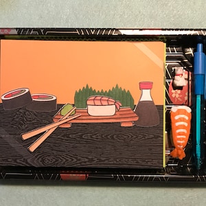 Sushi Greeting Card Set - packaged in sushi container