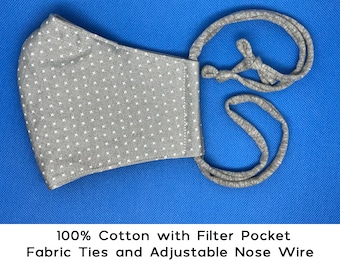 Ninja Style Face Mask with Filter Pocket - Adult Teen and Child sizes - Includes Nose Wires - Filters Available - 70+ Fabric Options!