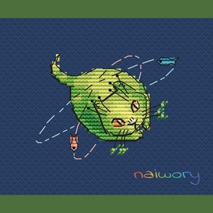 Green Little Planet cross stitch pattern