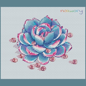 Bright Succulent cross stitch pattern