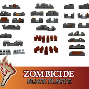 Zombicide Black Plague Green Horde Complete Set of Walls and Doors