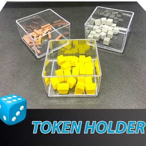 3x Transparent Token Boxes Board Games