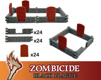 Zombicide Black Plague Green Horde 72x Portes et Murs
