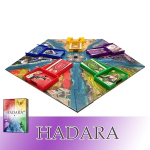 Tablero de juego con 5 soportes para cartas de Hadara