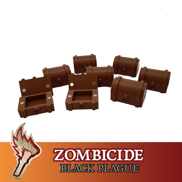 Zombicide Black Plague 8x Coffres en bois aimantés