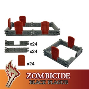 Zombicide Black Plague Green Horde 72x Portes et Murs