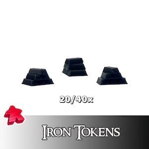 20/40x Deluxe Iron Resource Tokens Board Game