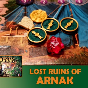 Die verlorenen Ruinen von Arnak 54x Münzen und Kompass-Token