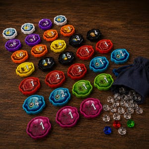 Jetons Ingrédients Charlatans de Belcastel Duel | Upgrade 3D | Accessoires Jeu de Société | Jetons Premium