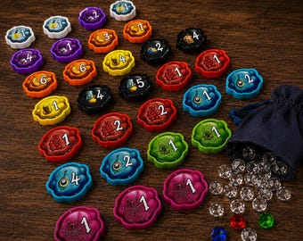 Ingredient Tokens | 3D Printed Upgrade | Compatible with Quacks of Quedlinburg Duel | Board Game Accessories