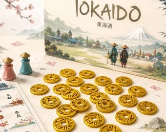 Tokaido 52x 3D Coin Tokens