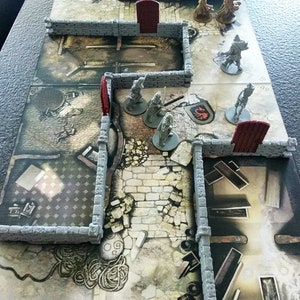 Paredes y puertas modulares Zombicide Black Plague, conjunto de terreno impreso en 3D para juego de mesa medieval imagen 7