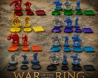 War of the Ring Colored Bases Set Miniature Faction Upgrade Lords of Middle-earth Board Game