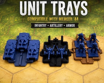 Memoir '44 Universal Unit Trays x10 Infantry Armor & Artillery Movement Trays 3D Upgrade