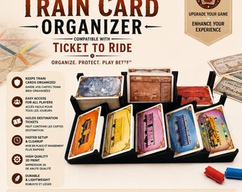 Organizzatore di biglietti per il treno: porta carte per giochi da tavolo stampato in 3D