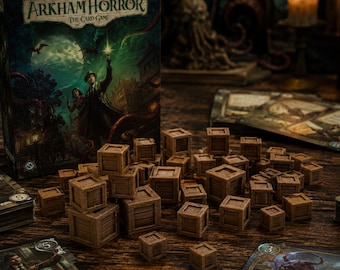Arkham Horror LCG Resource Crates | 3D Printed Tokens | Card Game Upgrade | Board Game Accessories