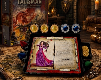 Organizzatore per la plancia personaggio di Talisman / Accessorio di gioco stampato in 3D (pannello di controllo del giocatore)