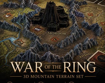 War of the Ring 3D Mountain Terrain Set: Middle-earth Map Upgrade (Board Game Accessory)