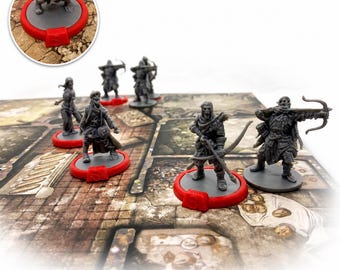 Anillos base de superviviente de la plaga negra de Zombicide / Marcadores de identificación en miniatura