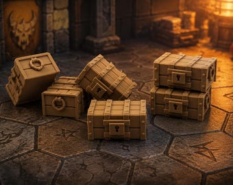 Gloomhaven-schatkistset – 3D-geprinte buitkisten voor Frosthaven | Upgrade kerkerschattokens