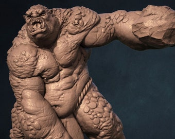 Modelo impreso en 3D de resina de mountain troll