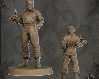 Explorador veterano masculino v1: modelo de mesa impreso en resina 3D