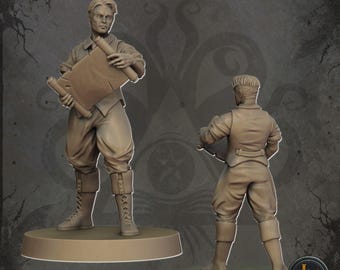 Explorador veterano masculino v2: modelo de mesa impreso en resina 3D