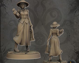 Exploradora veterana femenina v1: modelo de mesa impreso en resina 3D