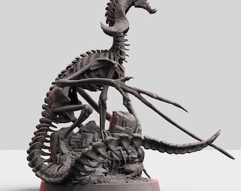 Dragón no muerto Dracolich: modelo de mesa impreso en 3D