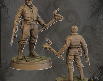 Explorador veterano masculino v3: modelo de mesa impreso en resina 3D