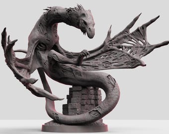 Wyvern zombi: modelo de mesa impreso en 3D