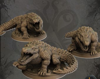 Cocodrilos: modelos de mesa impresos en resina 3D