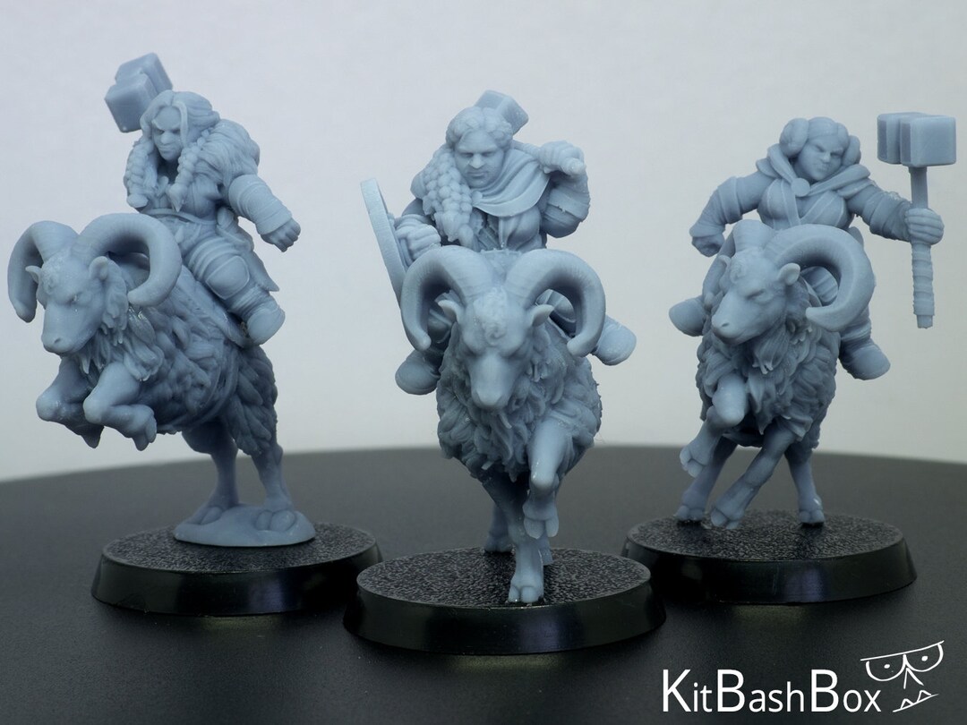 Ram Rider Render Dwarf Female Ram Riders Resin 3D Printed Models - Etsy UK