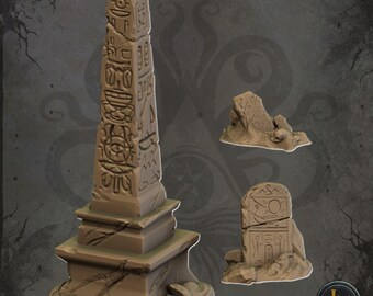 Conjunto de monolitos y tabletas: modelos de sobremesa impresos en resina 3D