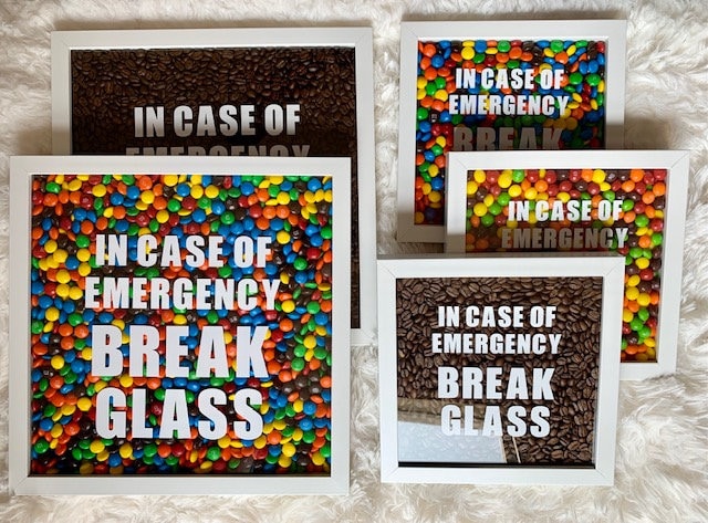 In Case Of Emergency Break Glass Shadow Box Coffee Shadow Etsy