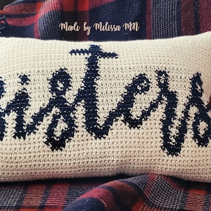 CROCHET PATTERN, Sisters Pillow Crochet Pattern, Gift for Sister, Gift for Girlfriend, Gift for Gal Pal, Farmhouse, Rustic, Traditional