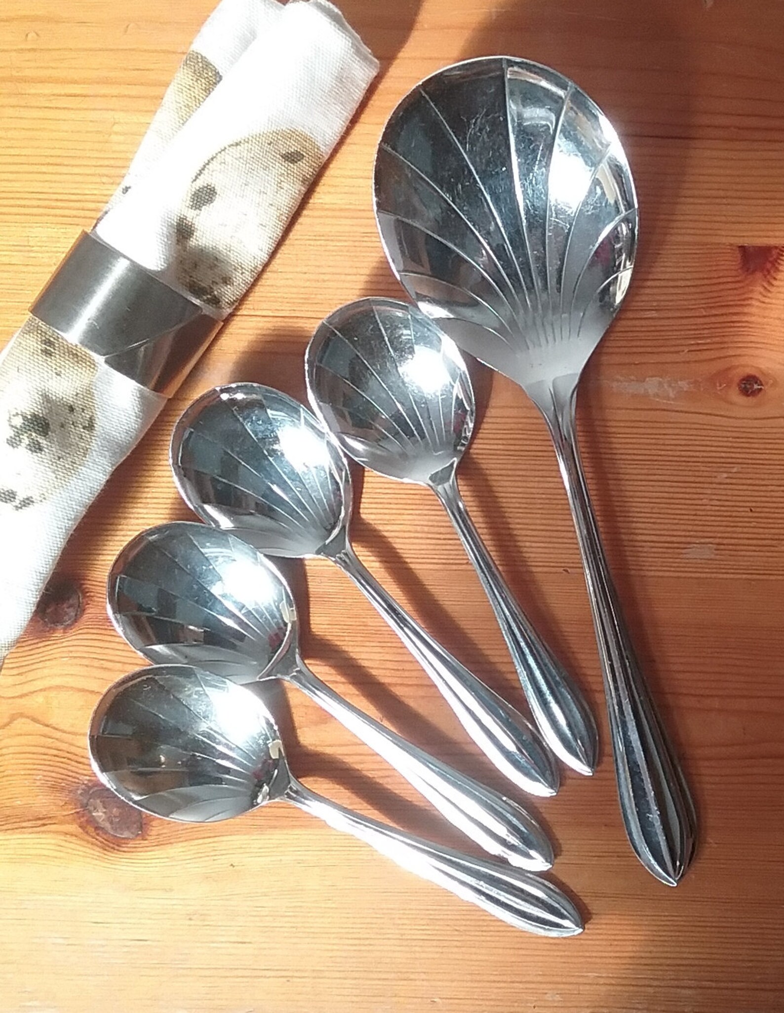 Desert Spoon Set and Matching Serving Spoon Etsy