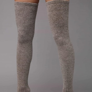 100% Sheep Wool Thigh High Socks