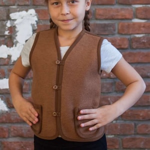 Brown Camel Wool Kid’s Vest