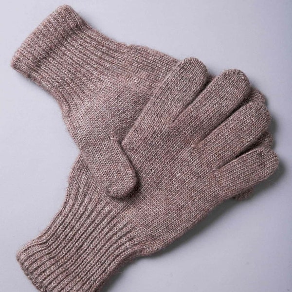 Mongolian Light Brown Yak Wool Adult’s Gloves