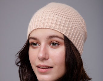 Mongolian Beige Cashmere Hat