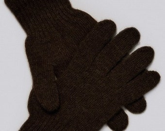 Dark Brown Wool Adult’s Gloves