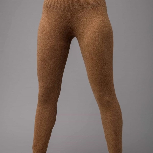 Leggings de lana camel