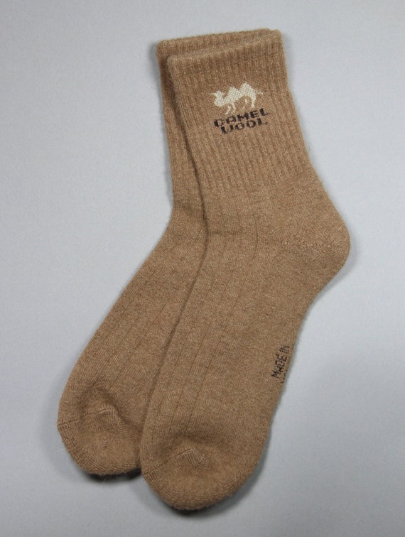 Brown Camel Wool Socks – Mid Calf, Breathable, Cushioned, Made In Mongolia