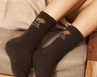 100% Yak Wool Socks, Thick Warm Winter Thermal, Mongolian Natural Fiber, Reinforced Heel Toe