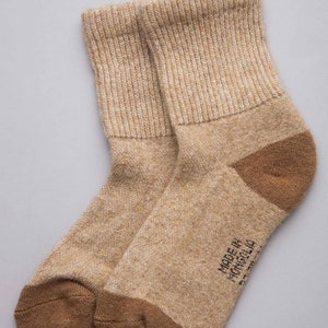 70% Camel Wool Yellow Socks