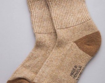 70% Camel Wool Yellow Socks